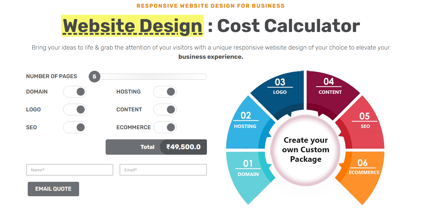 website design cost calculator